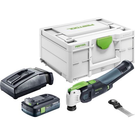 Festool OSC 18 E-Basic Oscillatore a batteria 18 V Starlock Max Brushless + 1x batteria 4,0 Ah + caricabatterie + Systainer (1/5)