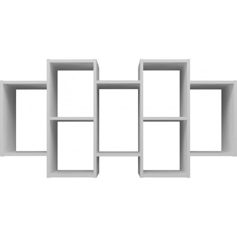 SELMA - Modern living room hanging bookcase - 129.5x20x65 - 7 shelves (1/4)