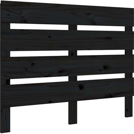Maison Exclusive - Bett-Kopfteil Schwarz 100x3x80 cm Massivholz K (1/5)