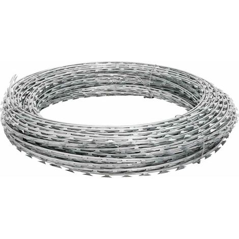 vidaXL Alambre de espino concertina helicoidal acero galvanizado 100 m (1/2)