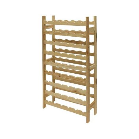 Botellero compacto de abeto macizo Alberiamo, para 54 botellas, dimensiones 63x27x120 cm