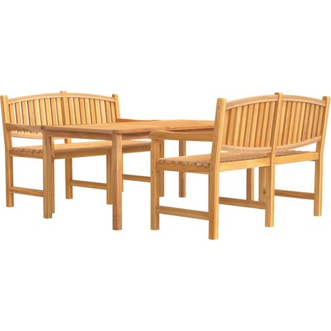 Maison Exclusive - 3-tlg. Garten-Essgruppe Massivholz Teak