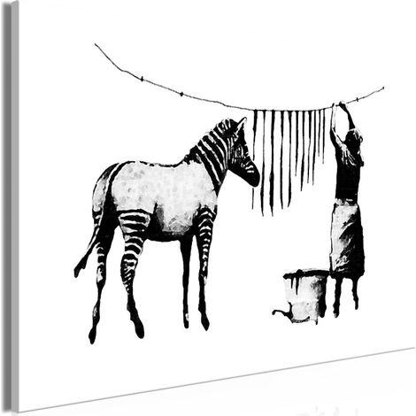 Tableau Imprimé "Banksy - Washing Zebra Wide" 60 x 90 cm (1/2)