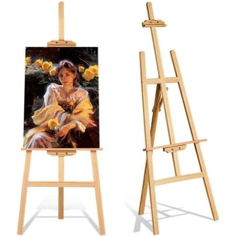 Studio Easel 1.75m Foldable Wooden A Frame Painting Painter Drawing Stand Board 69 Inch Art Display Easel Artist Sketching Wedding Craft Pine Wood (1/5)
