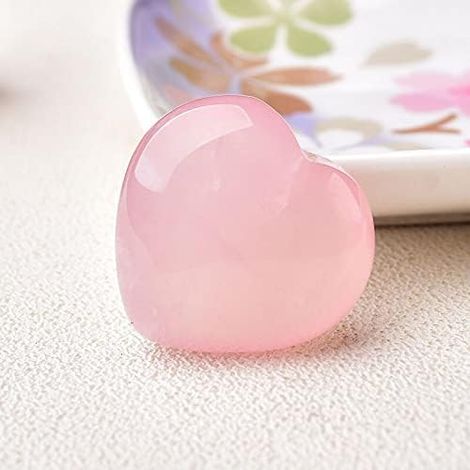 Quartz Rose Naturel en Forme de cœur, Mini Cristal Poli, Bijou à Faire soi-même, Cadeau de décoration for Couple, Souvenir Collections de la Maison (1/5)