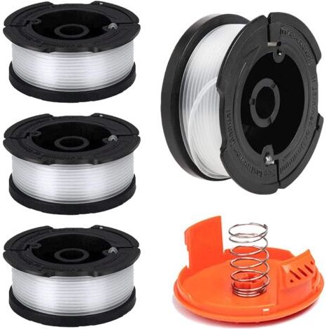Applicable Bobine Rechange pour Coupe Bordure,4 Pièces Φ1.65mm 9.2m AF-100 AF-100-3ZP AF-100-BKP Bobine de Nylon Alimentation Automatique + RC-100-P Couvercle Bobine,Bobine Débroussailleuse pour BLACK (1/5)