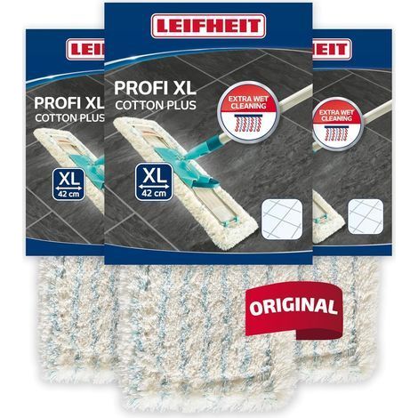 Lot de 3 Housse Balai à Plat, Coton Plus, Fibres Absorbantes, Pour Carrelage et Sol en Pierre (1/5)