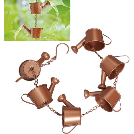Elegante cadena para canaletas, robusta cadena metálica para goteo. (1/5)