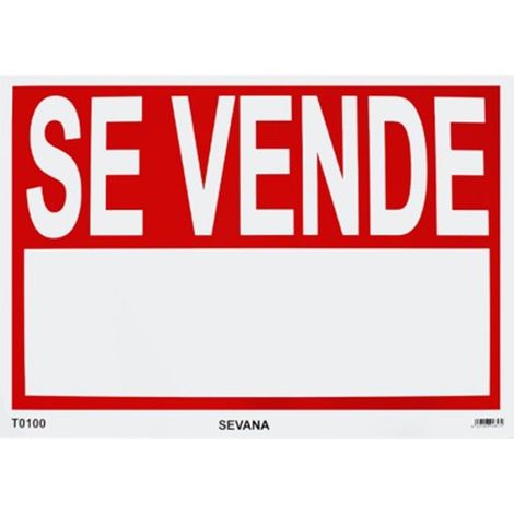 Cartel 100x70 "Se Vende" - Rojo - Blanco