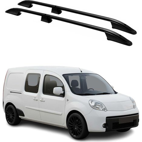 Barres de toit longitudinales pour Renault Kangoo 2008-2021 L2 Long Alu Noir (1/5)
