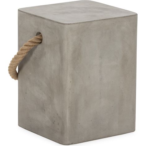 Taburete 35X35X46,5 Con Asa Cuerda Natural/Cemento Natural (1/4)