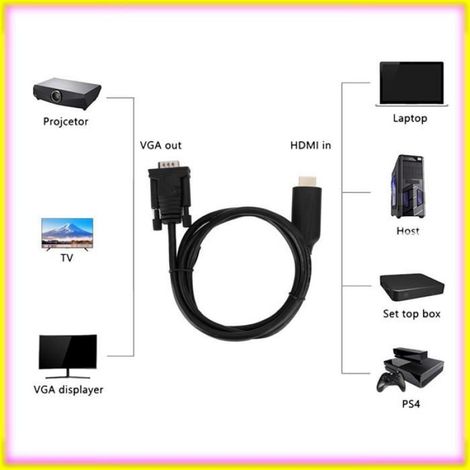 keenso Convertisseur HDMI vers VGA Le Convertisseur VGA de HDMI à VGA Digital Signal Transformateur Analogue informatique cable (1/5)