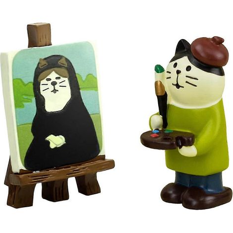 Niedliche Mini-Katzenfigur aus Kunstharz, Dekoration für Büro oder Zuhause, Geschenk für Katzenliebhaber (1/5)