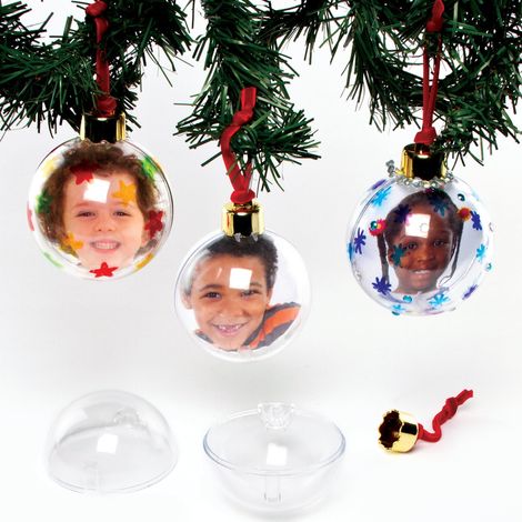 Grandes Boules Transparentes pour Photos - Lot de 4, Créez votre Propre Cadre Photo, Décorations pour sapin de Noël, Loisirs Creatifs Enfants (1/5)