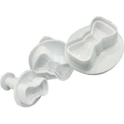 3-teiliges Set Kunststoff 3D Mini-Schleifenform DIY Fondant Ausstecher Keksstempel