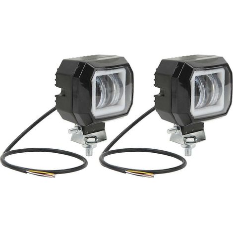 Barre lumineuse carrée à LED 20W 6500K avec feux de jour, angel eyes, feux de position latéraux et feux antibrouillard pour camions (éteints)