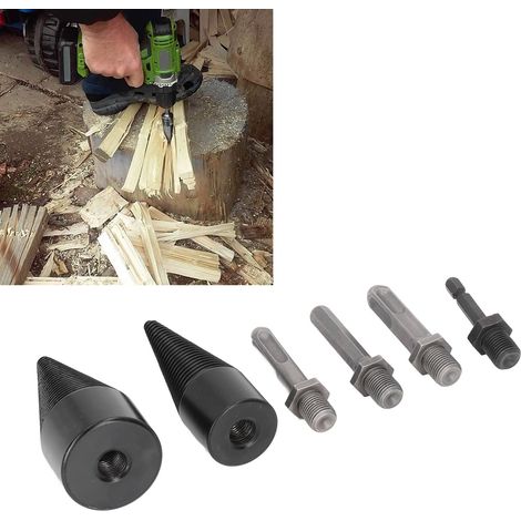 Set mit 6 abnehmbaren Holzspaltbohrern, Hochleistungsbohrern, konischem Schraubendreher für Handbohrmaschinenschäfte, 2 Bohrer mit 4 Griffen (1/5)