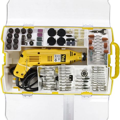 Vigor VUM-227 Multiutensile di Precisione Kit 227 Accessori 130 W Velocita' 8000-33000 rpm Albero Flessibile Incluso (1/5)