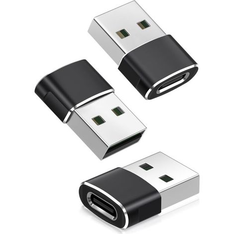 3er-Pack USB-C-Buchse auf USB-A-Stecker-Adapter, USB-C-auf-USB-A-Ladegeräte für Apple Watch 7, iPhone 11, 12, 13 Pro Max, SE 3, 14, iPad Air 5 und Mini 6, iPad 8