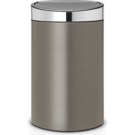 poubelle 40 l platinium - touch bin - brabantia