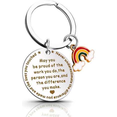 Porte-clés pendentif souvenir de remerciement pour femmes et hommes, cadeaux de départ pour collègues, enseignants, tantes, bénévoles, employés (1/5)