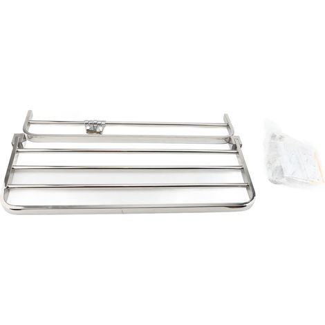 Rack serviettes salle de bain pliable 90 degrés 304 inox épaissi mural étagère 60cm/23,6in (1/2)