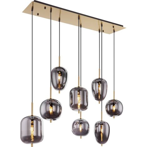 Globo - lampada a sospensione - Blacky I - ottone - vetro vetro (1/5)