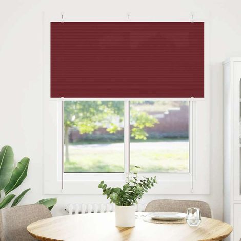 Maison Exclusive - Tenda Plissettata Rosso Bordeaux 120x100 cm Larghezza Tessuto