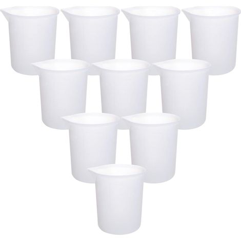 Ensemble de 10 tasses à mesurer en silicone, tasse à mélanger antiadhésive de 100 ml, tasse en silicone pour résine époxy, tasse à outils adhésifs pour moules de coulée de résine époxy DIY, art fait m (1/5)