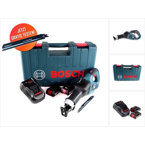 Lame de scie sabre Bosch Carbide offerte Scie sabre sans fil Bosch GSA 18V-32 18 V sans balais + 2 batteries 2,0 Ah + chargeur + mallette (1/5)