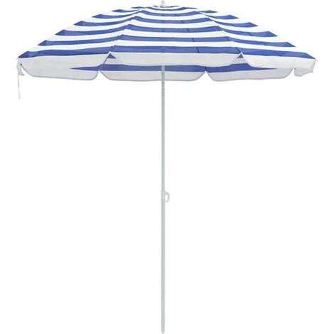 Parasol de jardin en polyester 170T, bleu et blanc (1/5)