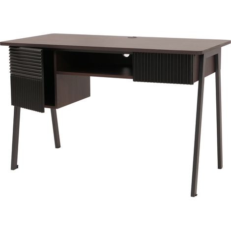 Escritorio HHG-114, mesa de oficina, mesa para ordenador, MDF metal melamina 78 x 120 x 60 cm, aspecto nogal (1/5)
