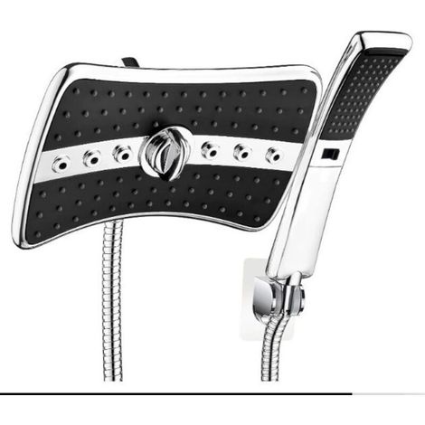 Double Handheld Shower Head Set with 152.4 cm Stainless Steel Shower Hose, Chrome (1/5)