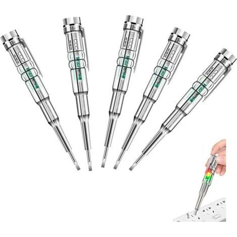 Set of 5 Voltage Tester Pens, Smart Non-Contact Induction Test Pens - Voltmeter Power Detector, Electric Screwdriver Indicator, AC Voltage Tester Pen - LIAIKI (1/5)
