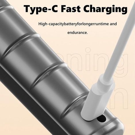 Elektrische Grillrostbürste Grillreiniger 2 Geschwindigkeitsstufen wiederaufladbar per USB-C 140 Minuten Akkulaufzeit verstärkte Stahlborsten für (1/2)