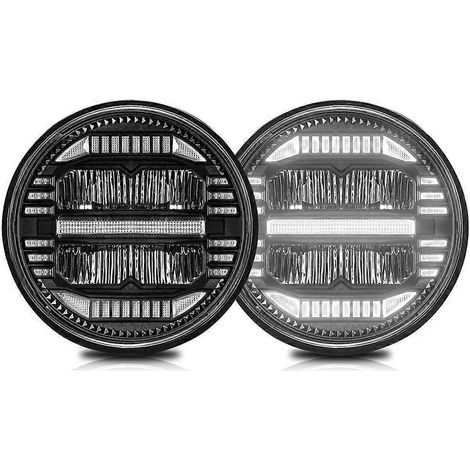 LED-Scheinwerfer 7 Zoll rund LED-Pods Lichtleiste Fern-/Abblendlicht Tagfahrlicht H4--