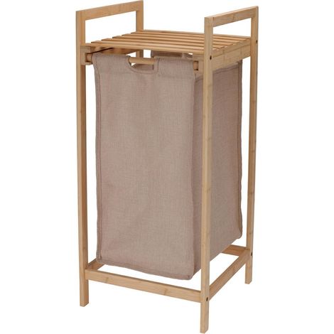Home-Styling-Collection Cesto de ropa de bambú beige 45 litros (1/3)