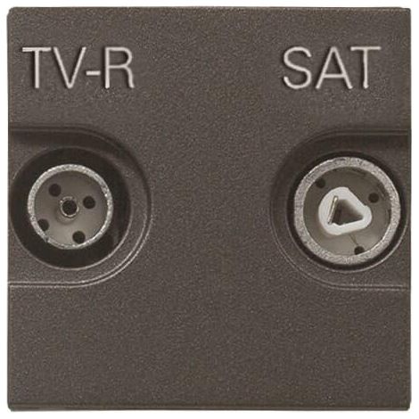 Zenit Prise Tv/R/Sat Terminale 2 Modules Anthracite 2CLA225170N1801 ABB N2251.7AN