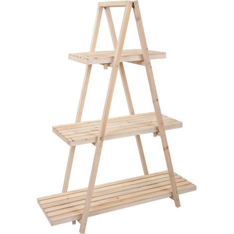 Estantería expositor de madera marrón 98x38x127