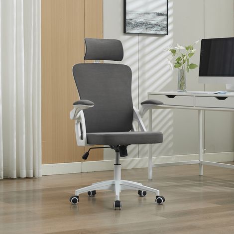 Sedia ufficio ergonomica imbottita grigia OKMYHOME (1/5)