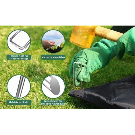 Estacas para carpas de acero galvanizado, paquete de 50, 3 mm, resistentes a la intemperie (1/5)
