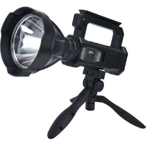 Projecteur de recherche P50, projecteur de recherche à LED super lumineux à chargement USB, portée doublée, étanche à l'eau pour l'extérieur pour la randonnée (1/4)