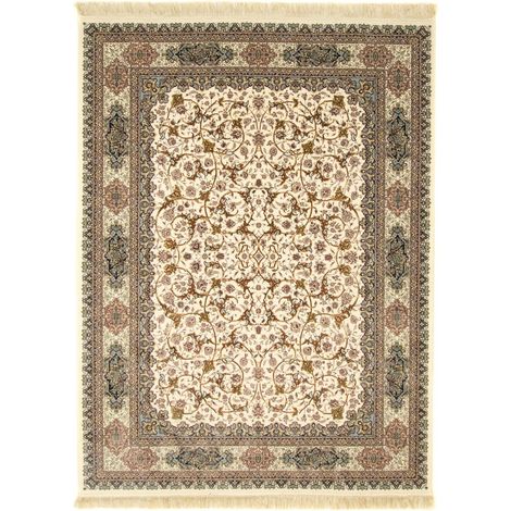 Tapis persan Kian  - 150x100cm, Rectangular - 100% Acrylique - Tissé - Beige