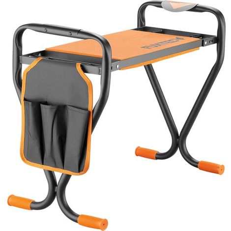 FUXTEC Gartenhocker FX-KB1 Kniebank für den Garten, klappbar – bis 100 kg – mit Werkzeugtasche & Polster – Gartenhocker für Gartenarbeit & Camping (1/5)