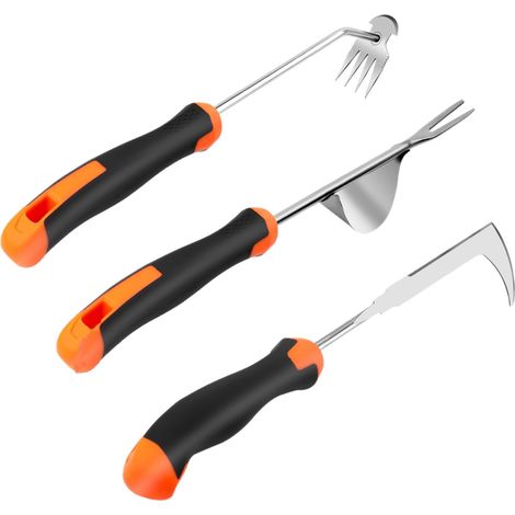 Set de 3 outils de désherbage, ergonomiques, pour éliminer les mauvaises herbes et travailler le sol (1/5)