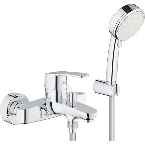 GROHE Grifo monomando para bañera Eurostyle C 335922 con juego de soporte de pared cromado, 3359220A