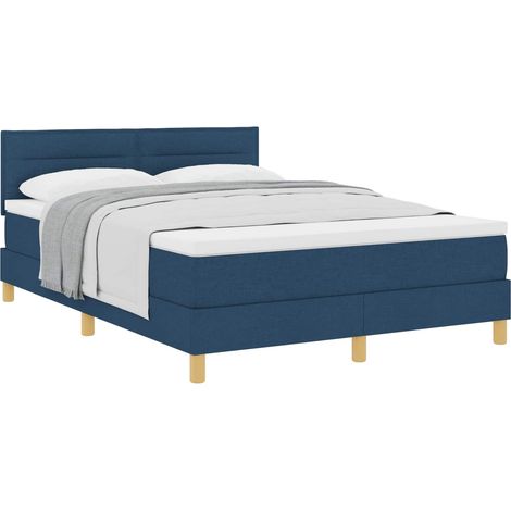Maison Exclusive - Boxspringbett mit Kissen mit Kopfteil Blau 160