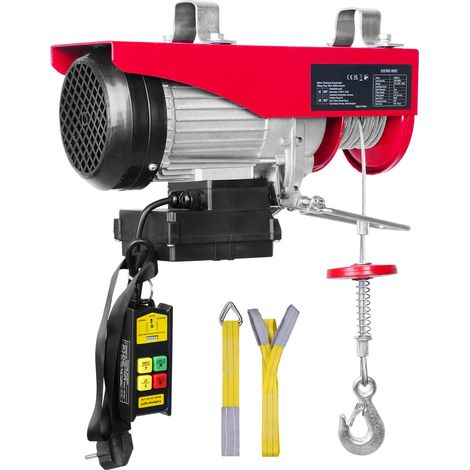 Treuil Électrique 399,2 kg, 850W 220V, Câble Acier, Télécommande Sans Fil, Hauteur 12,19 m, Moteur Cuivre Pur, pour Garage/Entrepôt/Usine (1/5)