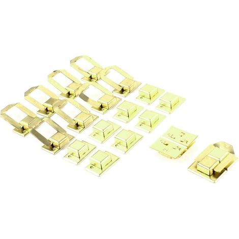 Boîte à outils Schmuck Geschenkbox Fall 1,5'' Lange Metallverschluss Latch Fangen Goldton 10 (1/4)