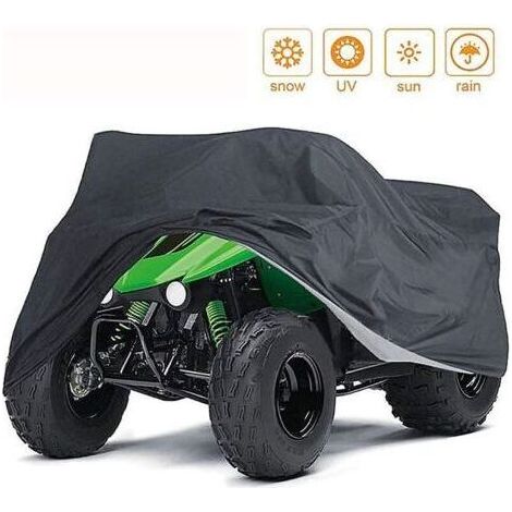 Housse de protection pour quad en plein air, imperméable coupe-vent anti-UV et anti-poussière, pour protéger votre quad par tous les temps, convient à la plupart des types de quads (Noir (1/5)